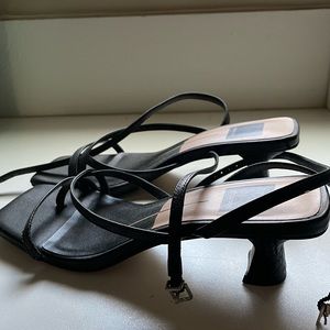 Dolce vita lace up black mini heels